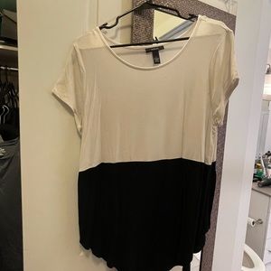 Alfani white & black short sleeve shirt